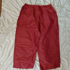 Eileen Fisher silk linen cropped trousers